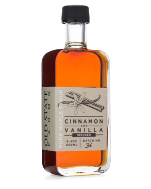 Old State farms cinnamon & vanilla infused pure maple syrup runamuck pure maple syrup