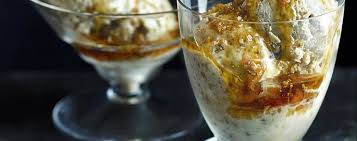 Rye Whiskey Barrel Aged pure maple syrup on ice cream